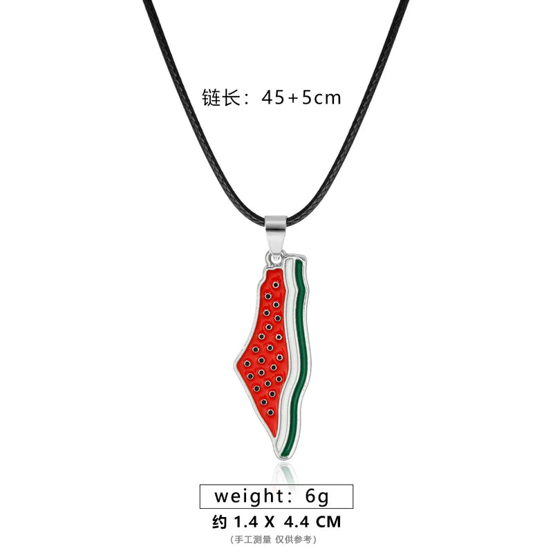 Meetvii Ethnic Free Arabic Fist Map Drop Glue Pendant Necklaces Personalized African Symbol Rope Chain Neck Jewelry Women Men