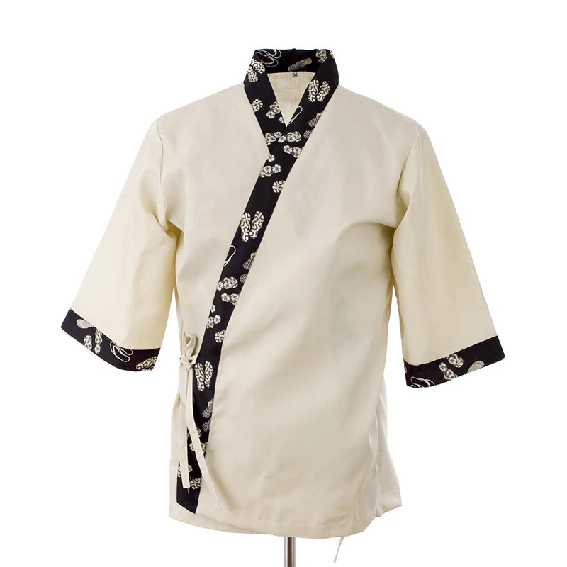Japanese-Style Men's Cook Jacket Sushi Restaurant Kitchen Work Clothes Hotel Professional Breathable Chef Uniform For Women