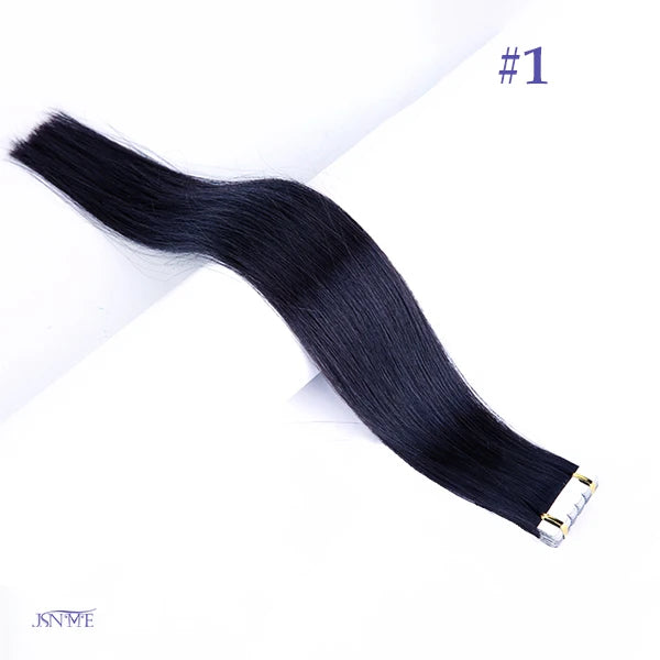 JSNME Mini Tape In Human Hair Extensions Natural Seamless Invisible SKin Weft  Remy  Human Hair Black Brown Blonde For Salon