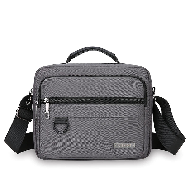 Men's Anti-Theft Business Shoulder Bag - Durable Office Briefcase with Multiple Zipper Pockets