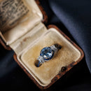 Potiy bonito redondo natural 1.5ct céu azul topázio halo anel para seu cocktail anel 925 prata esterlina para mulher pedras de aniversário diárias gi