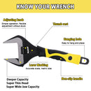 Chave inglesa ajustável de 6/8/10/12 polegadas, grande, aberta, aço inoxidável, oficina doméstica, multifuncional, ferramentas de reparo manual