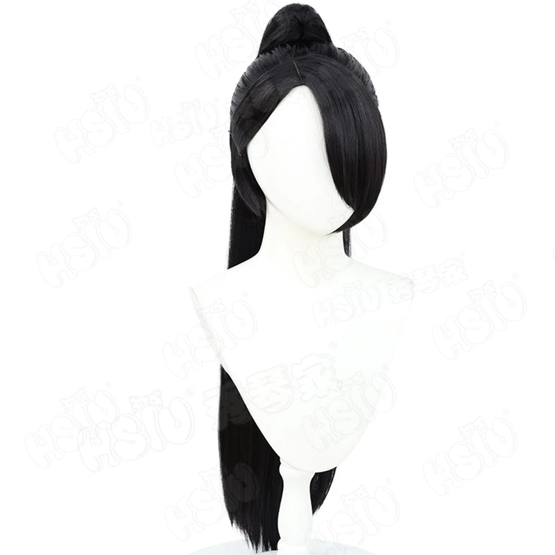 Sage Cosplay Wig Fiber synthetic wig「HSIU」90cm long black Wig+Wig cap Game VALORANT Cosplay Wig