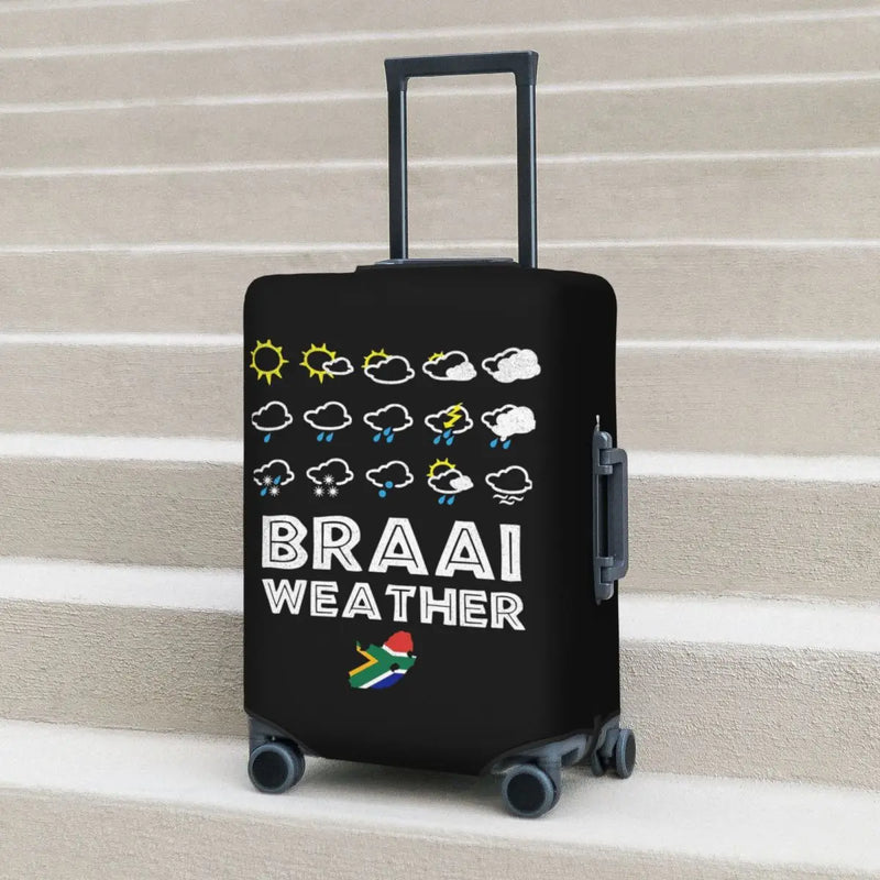 Braai Weather South Africa Style Suitcase Cover Protection Elastic Travel Luggage Protector Covers for 18-32 Inch