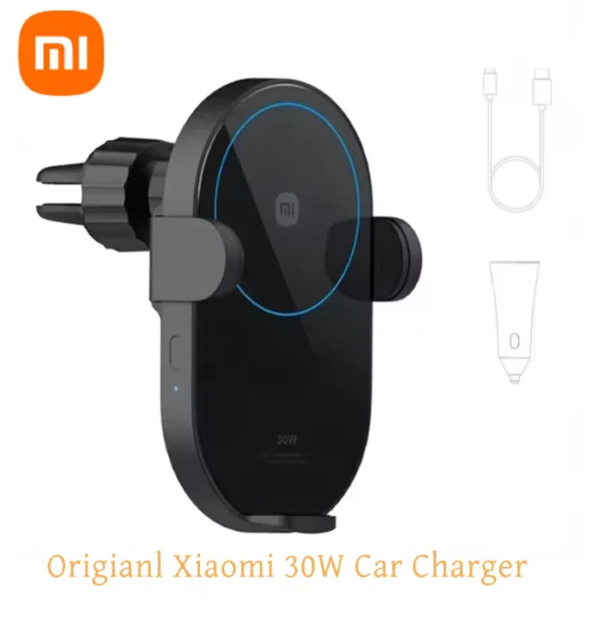 Original Xiaomi Mijia Wireless Car Charger 30W Max Electric Auto Pinch Fast Charging Car Inductive Expansion Phone Holder ﻿