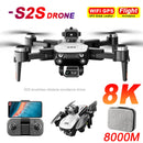 S2S Mini Drone 4k 8K HD Câmera para evitar obstáculos Fotografia aérea Motor sem escova Dobrável Rc Quadcopter Brinquedo infantil