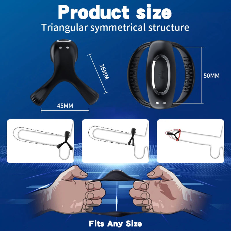 Anel peniano vibrador com controle por aplicativo, anel peniano para retardar a ejaculação, brinquedos sexuais, bloqueio penisring, adulto, masculino, suprimentos sexuais 18 +