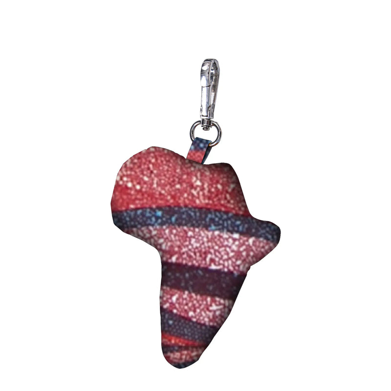 African Dashiki Lovely Ankara Fabric Keychain The Shape of The Map of Africa Key Chains School Bag Pendant Car Keyring Wyb1014