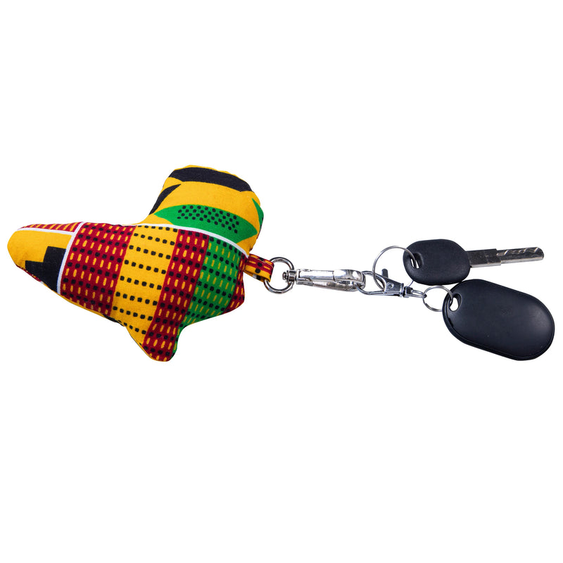 African Dashiki Lovely Ankara Fabric Keychain The Shape of The Map of Africa Key Chains School Bag Pendant Car Keyring Wyb1014