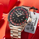 Mark fairwhale 5031 relógio de quartzo masculino europeu roda embutida design algarismos árabes mostrador rotativo roleta relógio montres hommes