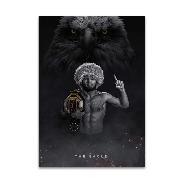 Boxing Fighting Star Canvas Wall Art Print Poster MMA Decorative Painting Modern Home Decor Boxing Sports Lover Gift Unframed