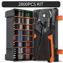 Hexagonal Auto-Ajustável Ratchet Virola Crimping Tool Kit, Crimper Kit com Mangas Virola, Terminais de Fio, 23-7AWG, 0.25-10 mm2