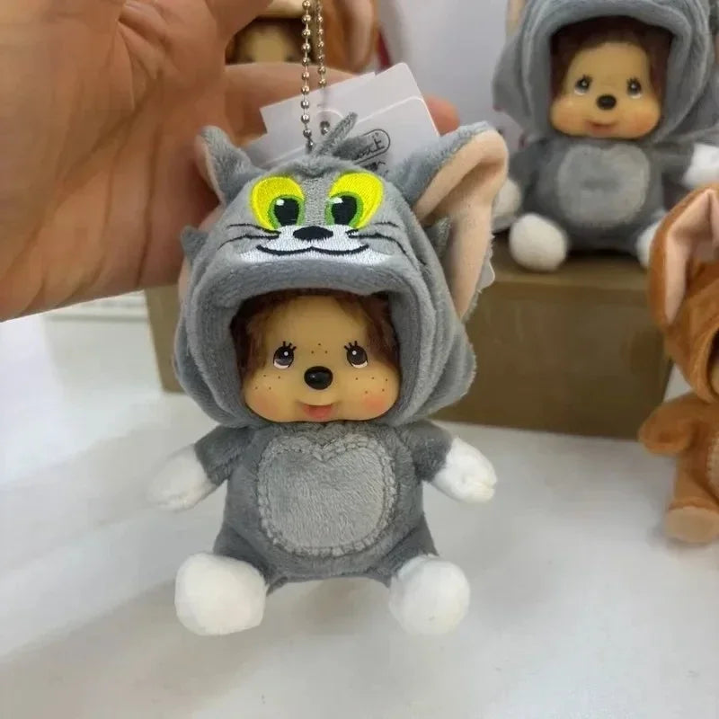 Monchhichi 15cm Dolls Blind Box Keychain Bag Pendants Hand Puppet Vinyl Plush Toys Tom&Jerry Girl Originality Gifts Decoration
