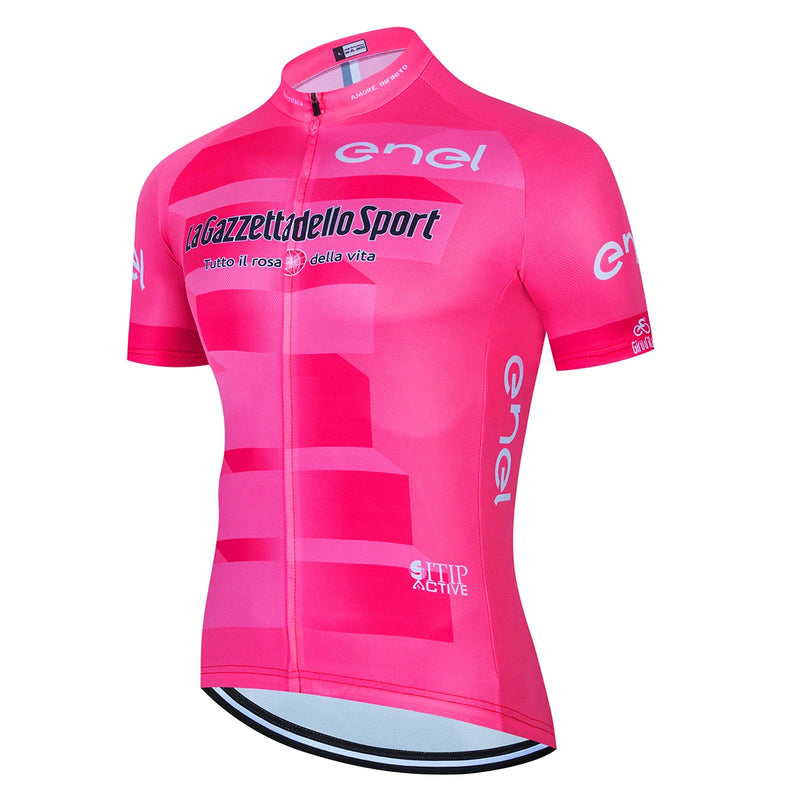 Roxo tour de itália d'italia camisa de ciclismo dos homens respirável camisas de ciclismo pro equipe verão manga curta roupas ciclismo