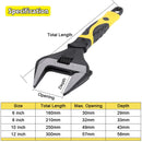 Chave inglesa ajustável de 6/8/10/12 polegadas, grande, aberta, aço inoxidável, oficina doméstica, multifuncional, ferramentas de reparo manual