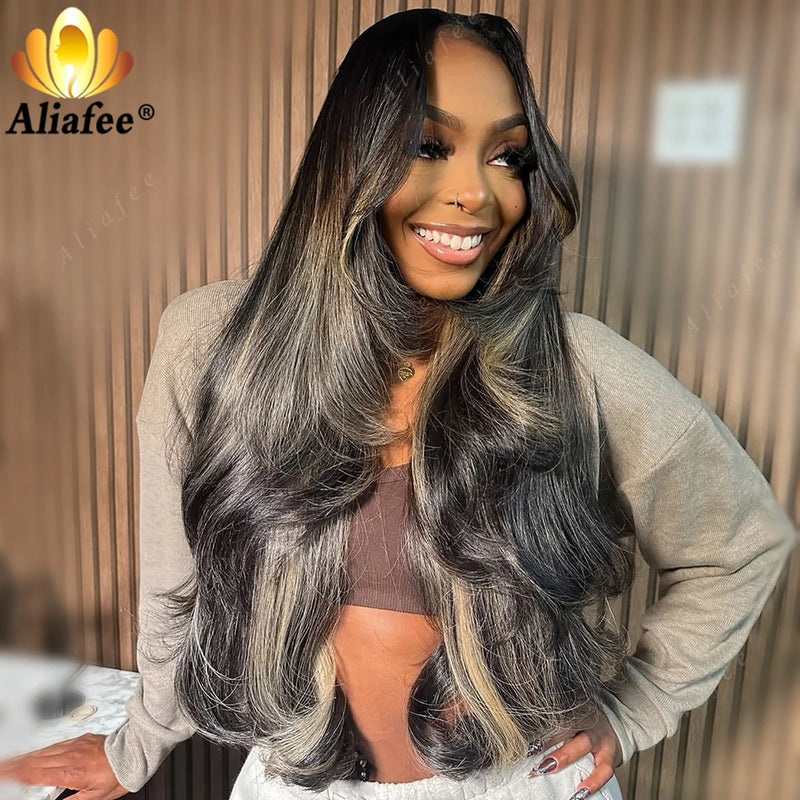 180% Density P1B/27 Body Wave 13X6 Lace Frontal Wig 100% Human Hair for Women Brazilian Pre Plucked 5x5 Lace Closure Wig 12A Wig