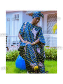 Vestido de festa tradicional africano dashiki com lenço para senhora, tamanho livre, chiffon, novo, super, impressão