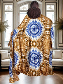 Vestido longo casual feminino estilo étnico vestido maxi confortável Dashiki vestido maxi estampado africano