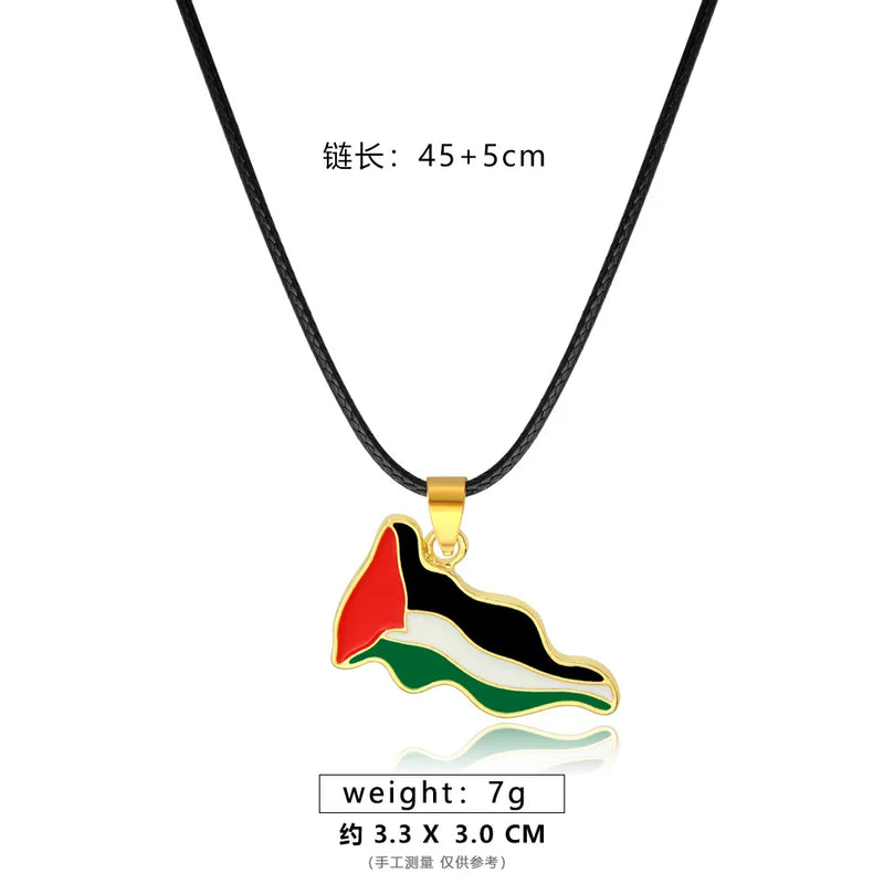 Meetvii Ethnic Free Arabic Fist Map Drop Glue Pendant Necklaces Personalized African Symbol Rope Chain Neck Jewelry Women Men