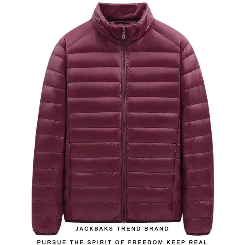 Hooded Cotton-Padded Men's Coat For Autumn Winter Plus Size Loose-Fit Cropped Stand Collar Lightweight Casual Warm Feather Jacke