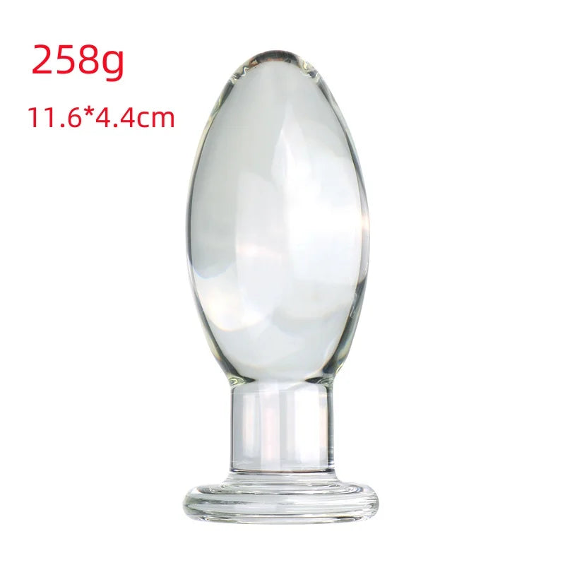 VaHppy Plugues anais de vidro grande 780g de diâmetro 7cm estilo ovo de pato brinquedos sexuais masturbador extensão treinamento lésbica gay sm bdsm sexo