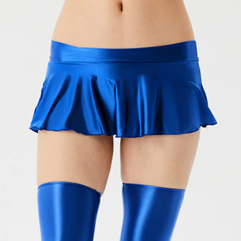 Fashion Womens Clothing Glossy Short Skirt Comfortable Skater Night Party Skirt Clubwear Female Skirts