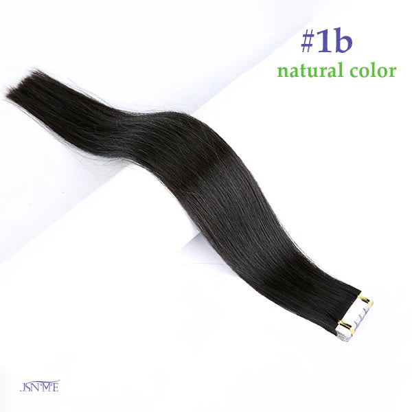 JSNME Mini Tape In Human Hair Extensions Natural Seamless Invisible SKin Weft  Remy  Human Hair Black Brown Blonde For Salon
