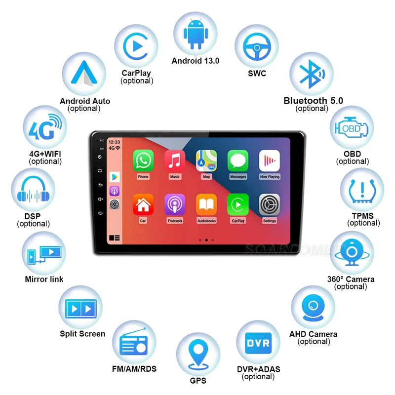 9" Car Radio Wireless CarPlay Android 15 For BMW 3-Series E90 E91 E92 E93 2005 - 2013 Auto Car Intelligent Systems AutoRadio
