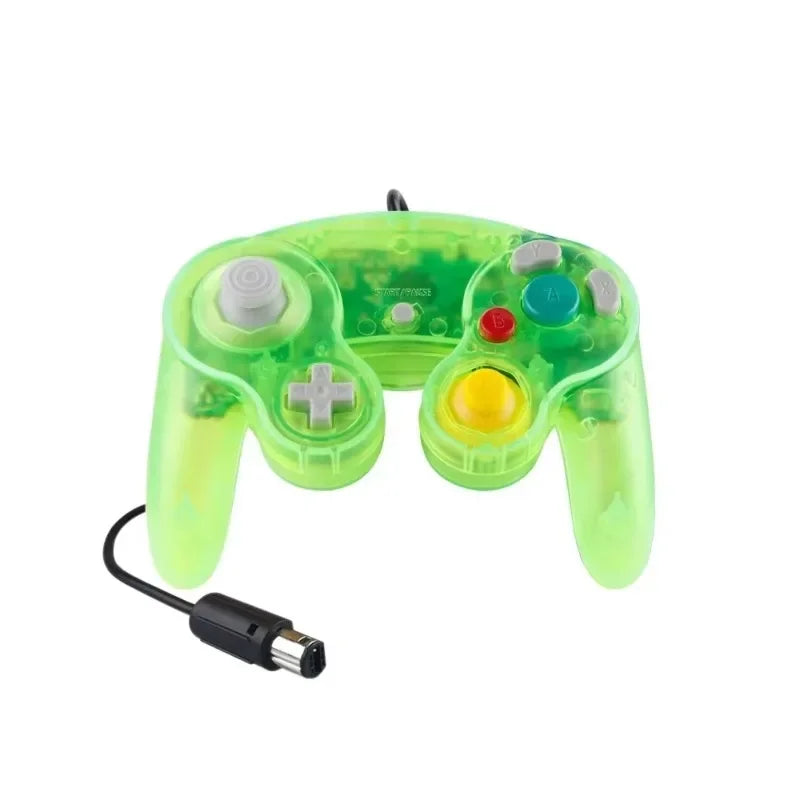 Controlador de jogo com fio para GameCube NGC Joystick de gamepad com fio de botão único para console de jogos NGC