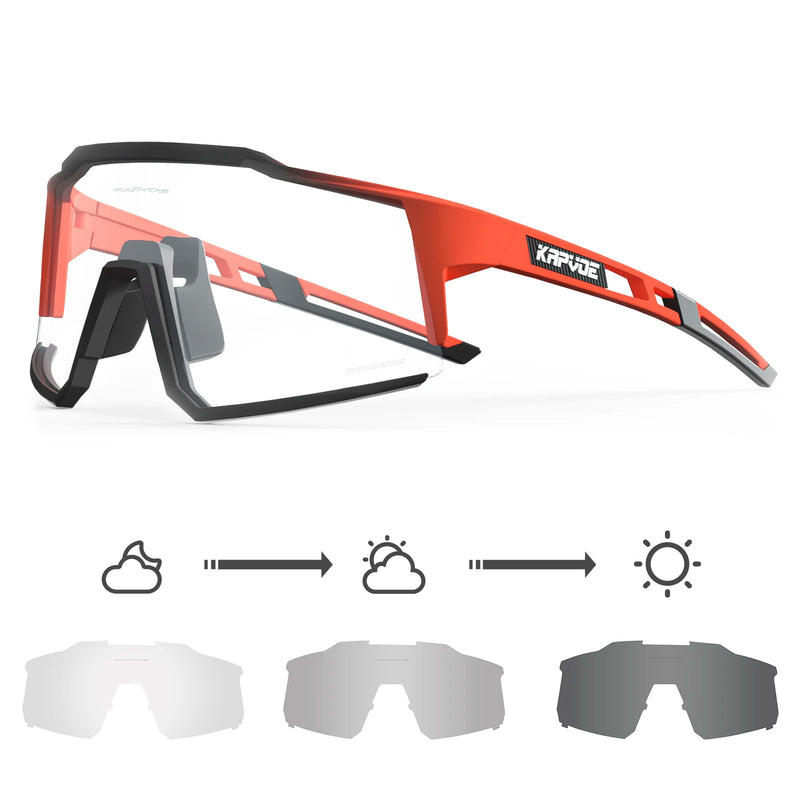 Kapvoe fotocromático condução bicicleta esportes ciclismo óculos de sol correndo ao ar livre das mulheres dos homens ciclismo mtb uv400 óculos