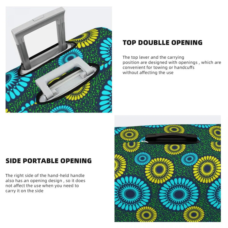 Funny Africa Ankara Geometric Art Luggage Cover Protector Elastic Travel Suitcase Covers