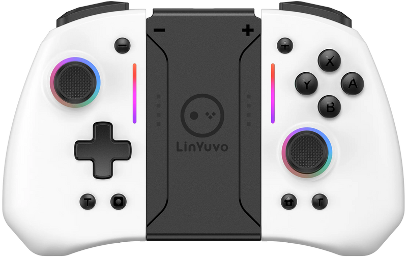 LinYuvo KS42 Meteor Light Joy-pad sem fio com luzes RGB de 8 cores para Switch/Lite/OLED, com programável, Turbo e vibração