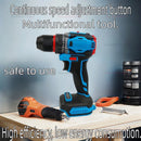 Furadeira elétrica sem fio e chave de fenda, ferramenta elétrica de impacto de 2 velocidades para casa, faça você mesmo e profissional com uso sem bateria 21v