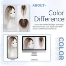 Toppers de cabelo humano 100% real para mulheres ombre marrom loiro topper de cabelo 3.5*4 polegadas base de renda clipe em extensões de cabelo para perda de cabelo