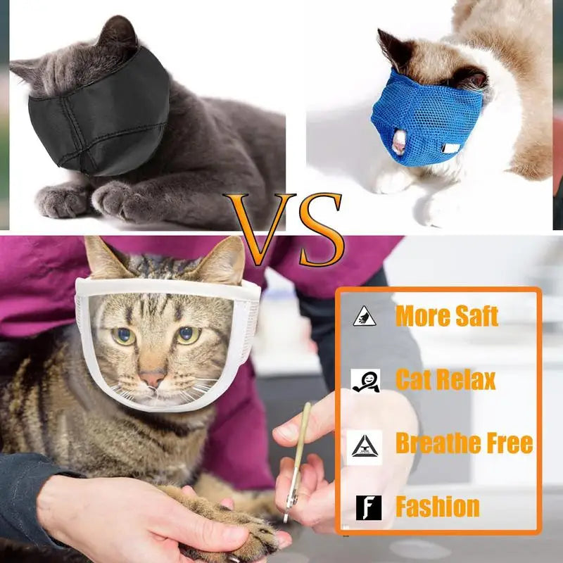 Cat Muzzle Anti Bite Cat Face Protection For Nail Trimming Transparent Kitten Mouth Guard Helmet For Puppy Small Animal