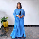 Conjunto maxi de duas peças para mulheres, vestidos longos casuais para senhoras, chiffon, roupa africana, novo