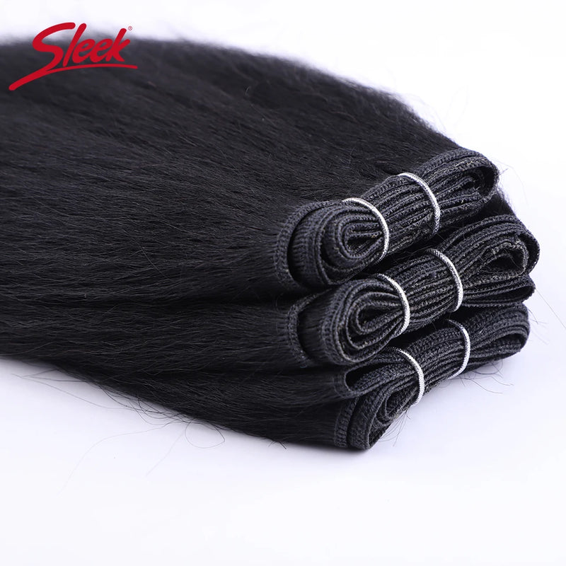 Sleek 3Pcs Brazilian Kinky Straight Weaving Bundles Nature Black And Brown 4