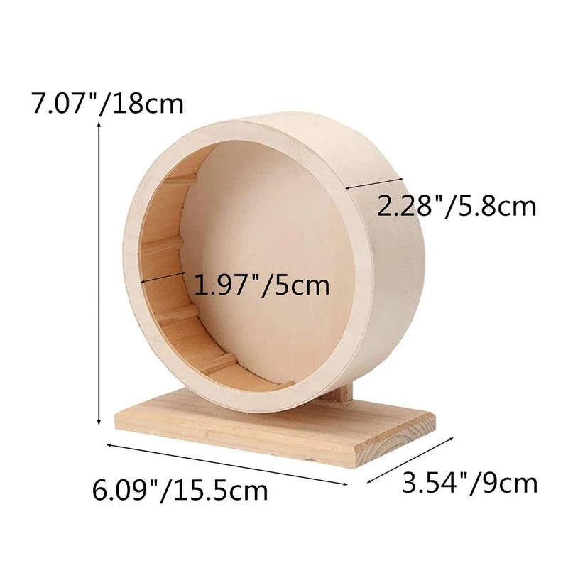 Wood Silent Running Toy Multipurpose Guinea Pig Rotatory Wheel Non-toxic Wooden Silent Spinner for Hamster Mice Guinea Pigs