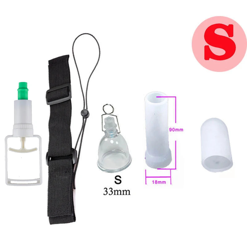 Extensor de ampliação da bomba peniana, copo de vácuo, cabide, treinador, pau, intensificador de ereção, maior crescimento, brinquedos sexuais adultos para homens