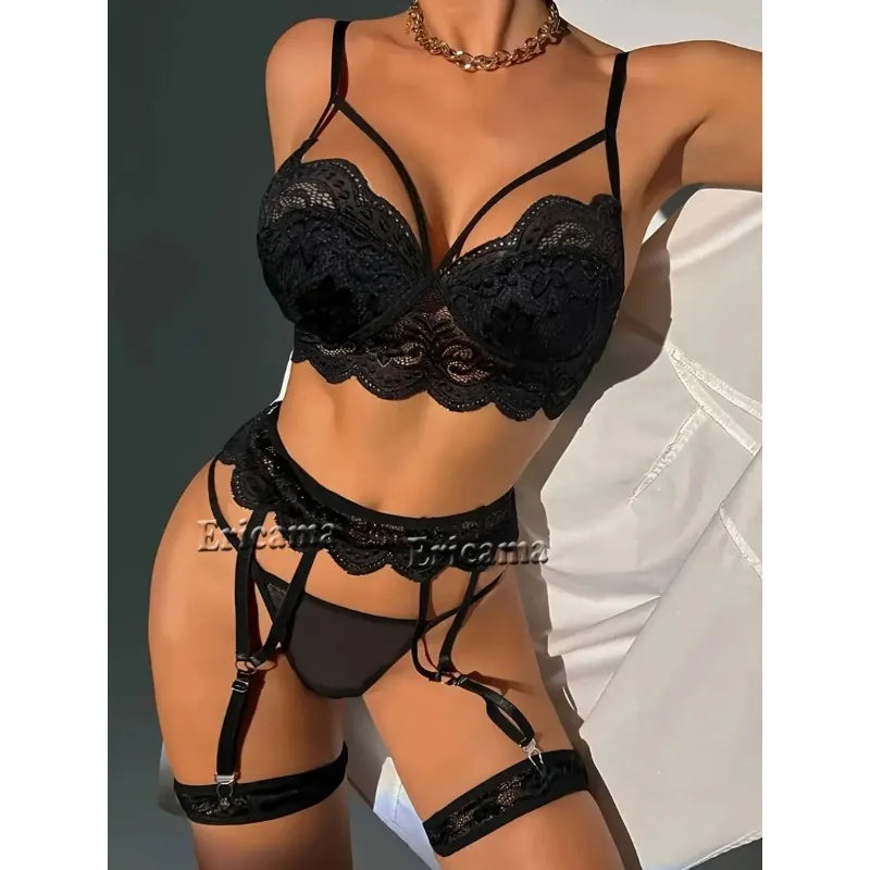 Erótico sexy sutiã de renda e calcinha conjunto roupa interior sutiã transparente conjuntos exóticos sexy tanga mulher pornô fantasia sensual lingerie de luxo