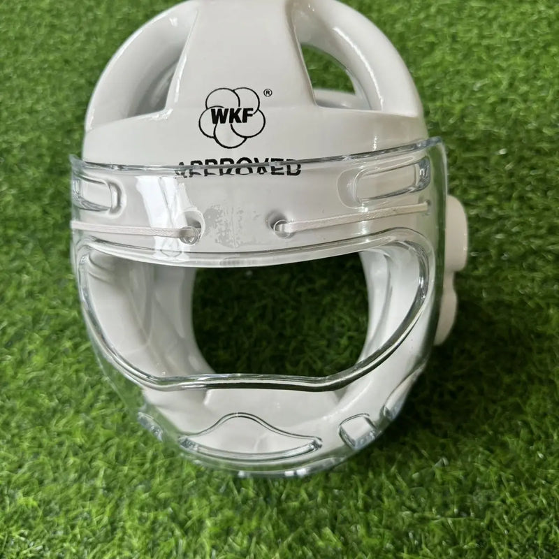 WKF Karate helmet /Head guard children adults training competition, fully enclosed, for boys and girls, white