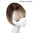 Clipe sintético em cobertura de cabelo com franja, reto, sobrecarga, natural, substituição invisível, capa branca estrondo, 10"