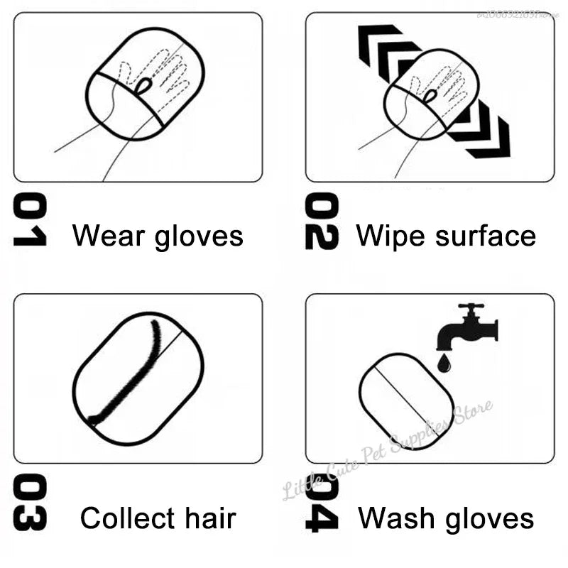 Luva para remoção de pelos de animais de estimação, luvas eletrostáticas para remoção de pelos de cães e gatos, luvas adesivas, tapete, escova de limpeza de roupas