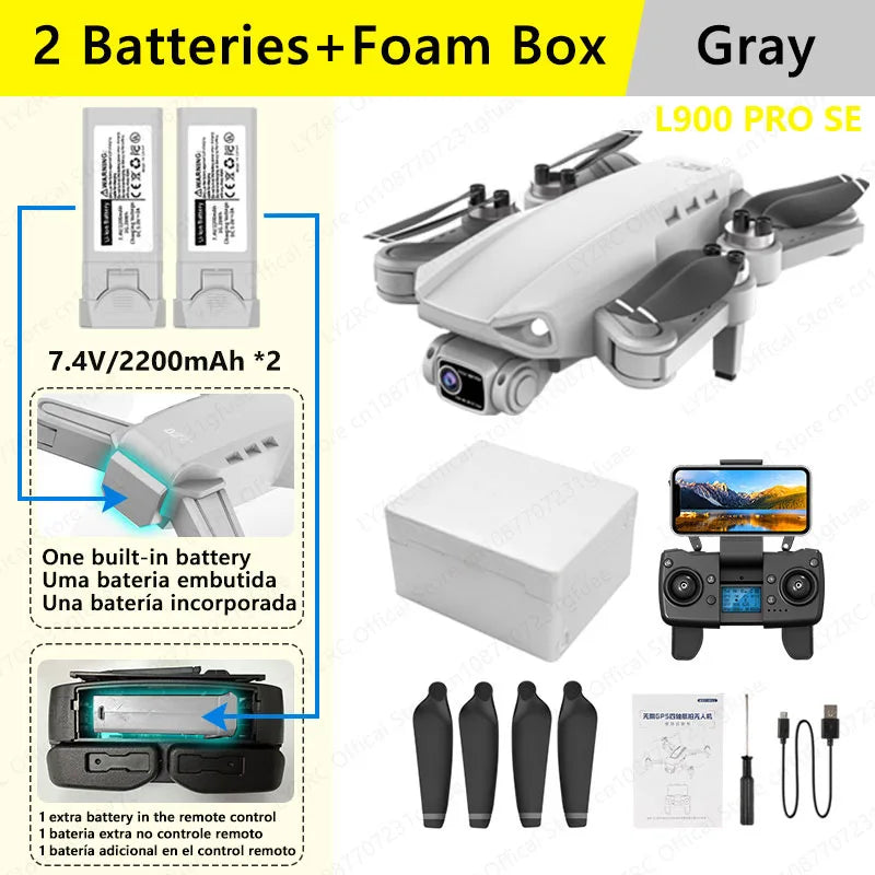 Lyrc oficial l900 pro se motor sem escova gps 4k drone profissional 5g wifi helicópteros de fotografia aérea dobrável quadcopter