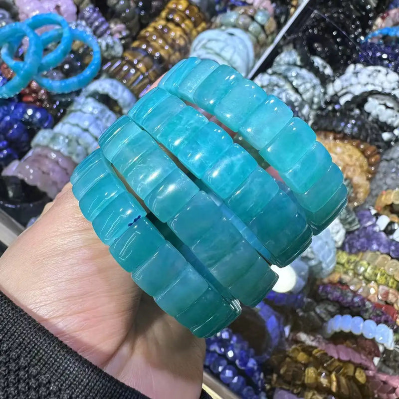 Blue Amazonite Stone Natural Gemstone Jewelry Bangle Bracelet for Woman for Man for Gift Wholesale !