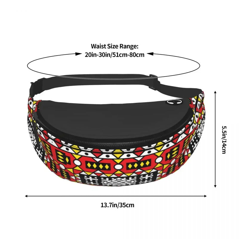 Kizomba Samakaka Ankara Print Fanny Pack for Travel Hiking Women Men African Wax Design Crossbody Waist Bag Phone Money Pouch