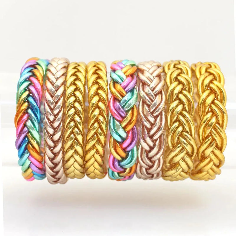 ALLYES Multilayer Handmade Braided Bangles for Women Men Temperament Glitter Filled Jelly PVC Bangle & Bracelet Jewelry Gift