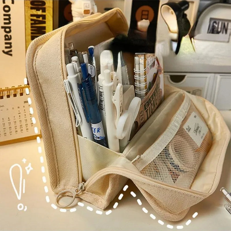 Pencil Case Korean Stationery Pencils Cases Big Bags for Girls Estuches Estojo Escolar Kawaii Bear Pencilcases Productos Trousse
