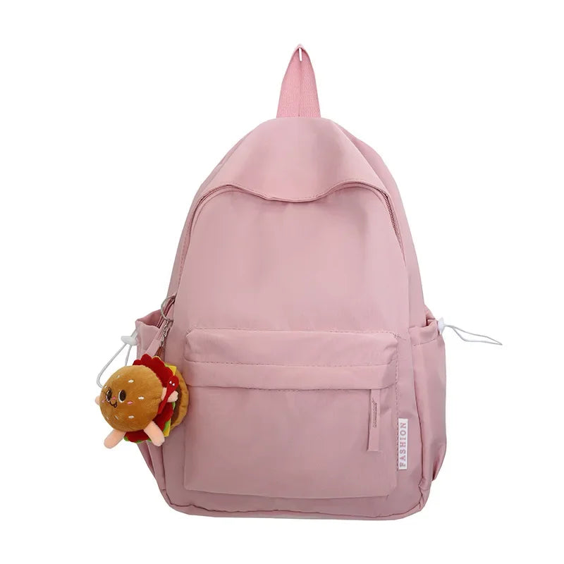 Fashion Schoolbag for Teenage Waterproof Nylon Girls Bagpack Cute Women Laptop Backpack Travel Bag Black Pink Bookbag Unisex