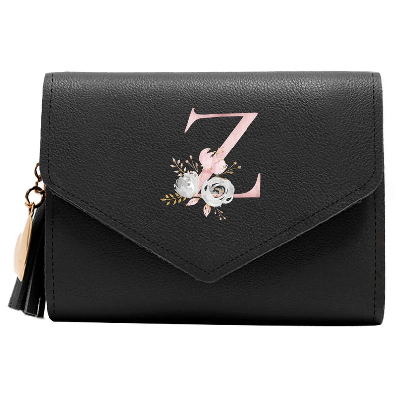 Purse Female Mini Wallet Cute Purse Pink Flower Pattern Slim Wallet RFID Blocking Credit Card Holder Coin Pocket ID Window